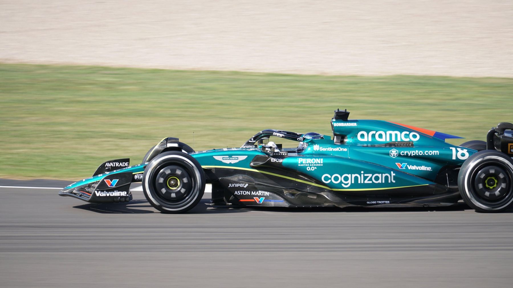 Formula 1 car at speed